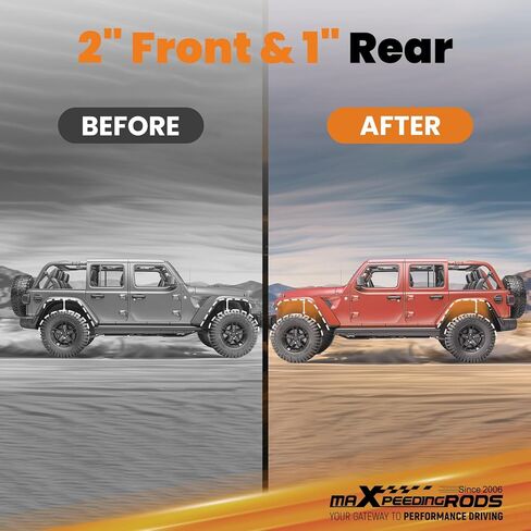 maXpeedingrods 2" Front & 1" Rear Lift Leveling Kit for Jeep Wrangler JK 2007-2018 in Kuwait