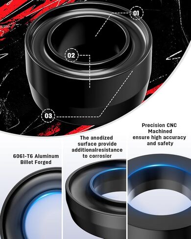 Richeer 3" Front Leveling Lift Kit for 1999-2006 Silverado 1500 Sierra 1500 (2WD Only), Leveling Lift Kit Forged Front Strut Spacers Raise your Car by 3" in Saudi Arabia
