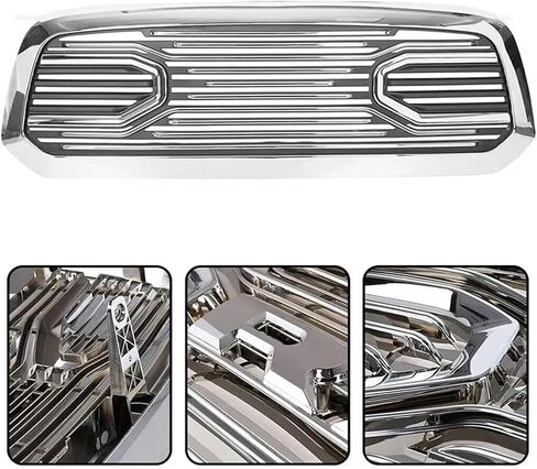 الشبكة الأمامية (كروم مع حروف) متوافقة مع 2013-2018 Ram 1500 (غير مناسبة لنماذج المتمردين)، شواية بديلة على طراز Big Horn in Kuwait