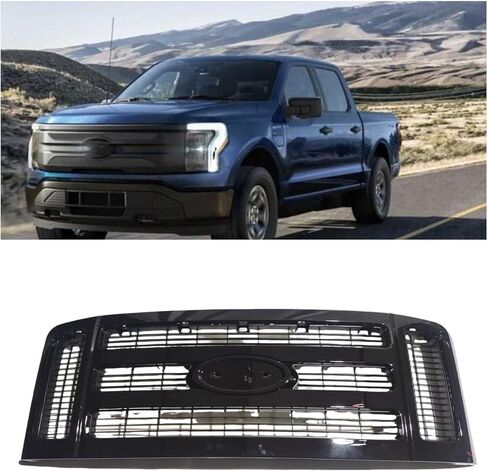 Front Grille Compatible with 2008-2010 Ford F250 F350 Super Duty, Glossy Black Front Grill Replacement, OEM Fit, Aggressive Truck Styling, Easy Installation, ABS Plastic in Saudi Arabia