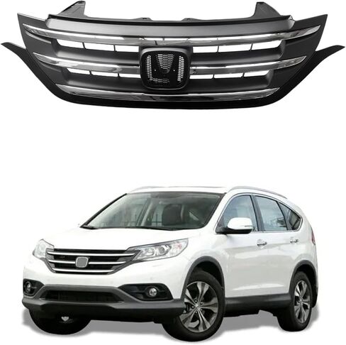 Front Bumper Grille Matte Black With Chrome Grill For 2012 2013 2014 Honda CRV CR-V Sport in Kuwait