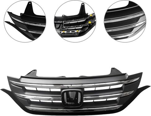 Front Bumper Grille Matte Black With Chrome Grill For 2012 2013 2014 Honda CRV CR-V Sport in Kuwait