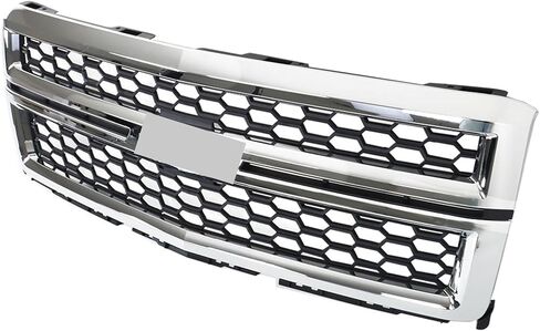 Front Grille Bumper Chrome Honeycomb Grill Replacement for 2014 2015 Silverado 1500 in Kuwait