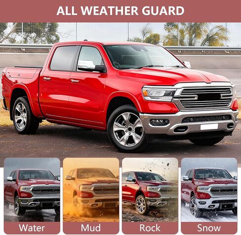 Chrome Mirror Cover Caps with Exterior Door Handle Covers Compatible with 2019-2024 Ram 1500, Without Smart Keyholes (4Door) in Saudi Arabia