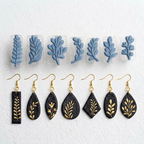 GOTO CLAY TOOLS Plant Clay Stamps 7 Shapes Leaves Clay Stamps Clays Cutters for Polymer Clays Jewelry Making Spring Cutter Stamp Leaf-STMP in Kuwait
