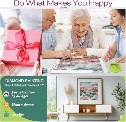 DIADAY السلاحف البحرية شكل خاص مجموعات الطلاء الماس للبالغين، 5D كريستال حجر الراين شكل خاص مجموعات الفن الماس شروق الشمس المناظر الطبيعية، DIY الحرف ديكور المنزل جدار هدية الفن 12 × 12 بوصة in Kuwait