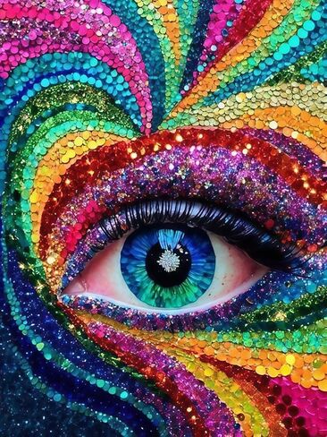Diamond Painting Kits for Adults, Colorful Eye 5D Diamond Art Painting for Beginners, Full Drill Round DIY Gem Painting, Diamond Dot Gem Art Painting Kits for Home Wall Art Decor, 12X16 inch in Saudi Arabia