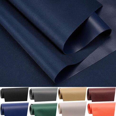 قماش قماش مقاوم للماء بواسطة The Yard 60 بوصة W 600 Denier PVC دعم بوليستر طارد للماء مادة قماش تنجيد للداخلية والخارجية البحرية المظلة اليدوية DIY (1 ياردة، أزرق داكن) in Kuwait
