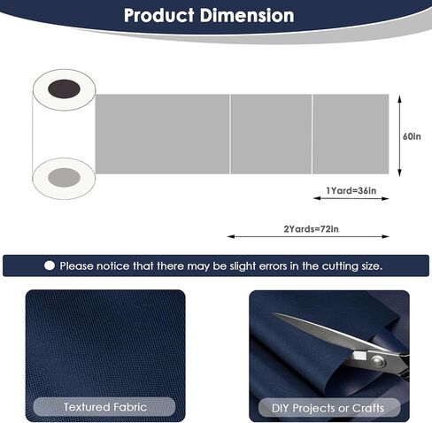 قماش قماش مقاوم للماء بواسطة The Yard 60 بوصة W 600 Denier PVC دعم بوليستر طارد للماء مادة قماش تنجيد للداخلية والخارجية البحرية المظلة اليدوية DIY (1 ياردة، أزرق داكن) in Kuwait
