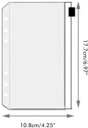 Generic 12 قطعة من جيوب مجلد A6، أكمام مستندات شفافة PVC 6 فتحات مع سحاب لصور بطاقات إيصالات الأموال، تمزيق، 17 × 11 سم (حقيبة بسحاب A6) in Kuwait