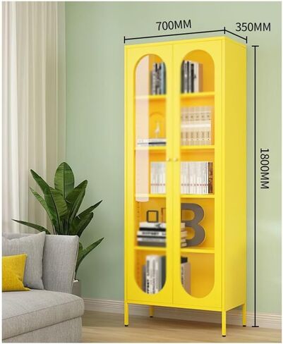 Iron Bookshelf with Door Display Cabinet Single Seam in Saudi Arabia