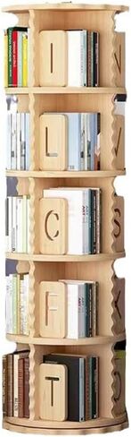 Rotating Bookshelf Floor to Ceiling Household Shelf Storage Rack Student Bedroom in Saudi Arabia