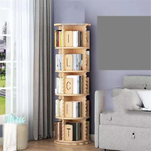 Rotating Bookshelf Floor to Ceiling Household Shelf Storage Rack Student Bedroom in Saudi Arabia