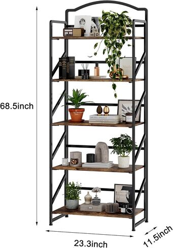 BHG No Assembly Folding Bookshelf for Living Room,Semicircle Collapsible Book Shelf for Home Office, Portable Bookcase Storage Organizer Rack Shelves in Saudi Arabia