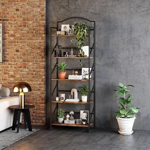 BHG No Assembly Folding Bookshelf for Living Room,Semicircle Collapsible Book Shelf for Home Office, Portable Bookcase Storage Organizer Rack Shelves in Saudi Arabia