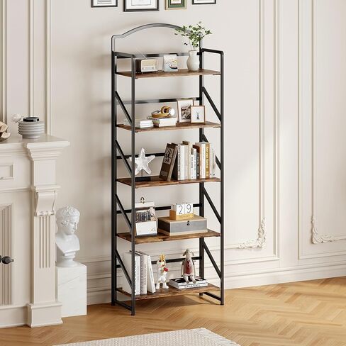 BHG No Assembly Folding Bookshelf for Living Room,Semicircle Collapsible Book Shelf for Home Office, Portable Bookcase Storage Organizer Rack Shelves in Saudi Arabia