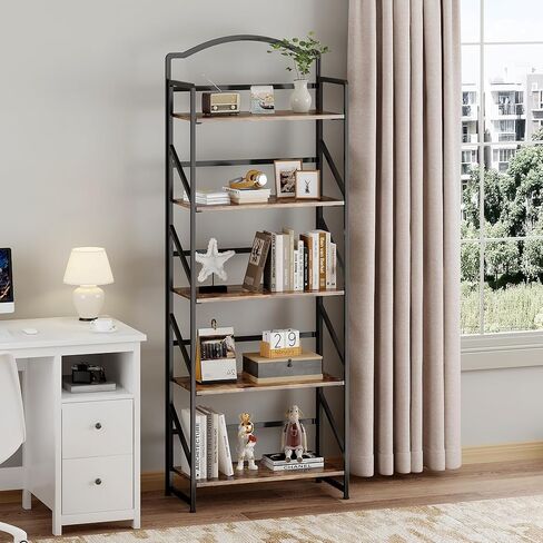 BHG No Assembly Folding Bookshelf for Living Room,Semicircle Collapsible Book Shelf for Home Office, Portable Bookcase Storage Organizer Rack Shelves in Saudi Arabia