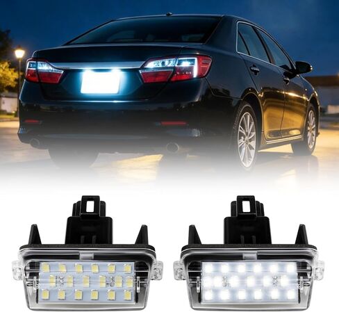2PCS License Plate Ligh，Clear Lens Tail Lights Assembly for TOYOTA Camry Highlander/Avalon, Powered by 18-SMD Xenon White LED in Saudi Arabia