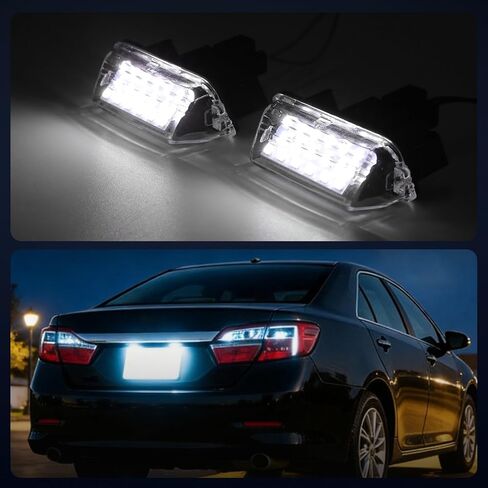 2PCS License Plate Ligh，Clear Lens Tail Lights Assembly for TOYOTA Camry Highlander/Avalon, Powered by 18-SMD Xenon White LED in Saudi Arabia