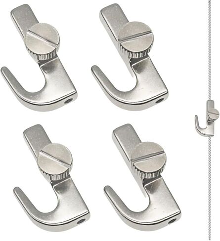 4Pcs Adjustable Picture Rail Hooks for Hanging Gallery Art System Hangers Wall Hooks and Wire Hanger Rails for Exhibition Molding Assistant Hooks Picture Hanging Supplies in Saudi Arabia