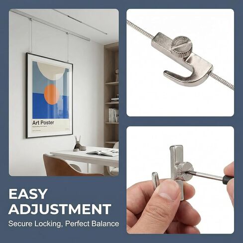 4Pcs Adjustable Picture Rail Hooks for Hanging Gallery Art System Hangers Wall Hooks and Wire Hanger Rails for Exhibition Molding Assistant Hooks Picture Hanging Supplies in Saudi Arabia