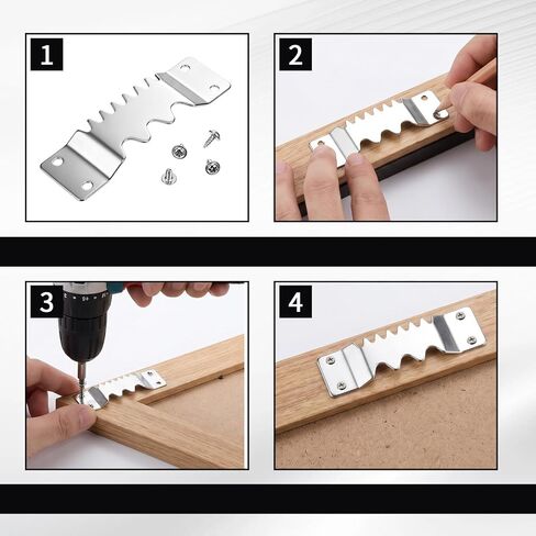 6 Pcs Heavy Duty Large Sawtooth Picture Hangers, Supports 300 lbs with Screws, Iron Picture Frame Hooks for Hanging Heavy Paintings Canvas Artwork Clocks Wall Decor - Silver in Saudi Arabia