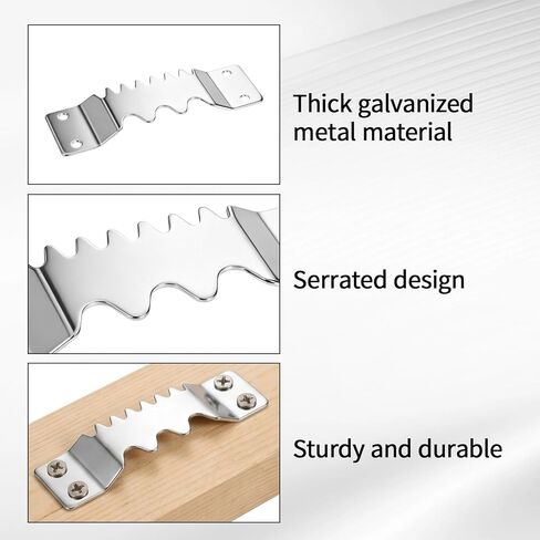 6 Pcs Heavy Duty Large Sawtooth Picture Hangers, Supports 300 lbs with Screws, Iron Picture Frame Hooks for Hanging Heavy Paintings Canvas Artwork Clocks Wall Decor - Silver in Saudi Arabia