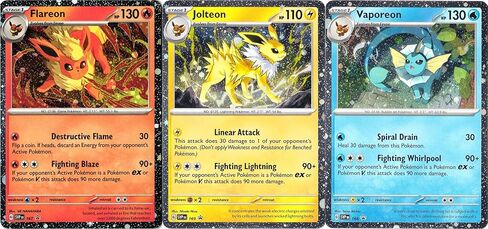 Pokemon - Eeveelution - Flareon Jolteon Vaporeon - Cosmos Holo Lot - SVP - Scarlet & Violet Promo Cards in Kuwait