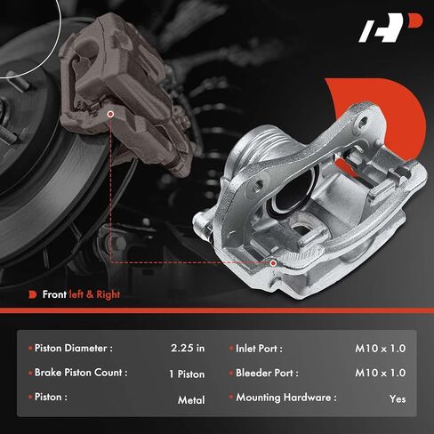 مجموعة فرجار قرص الفرامل A-Premium مع دعامة متوافقة مع موديلات مختارة من Hyundai - SE Tiburon 2006 2007 2008، V6 2.7L - السائق الأمامي وجانب الراكب، مجموعة من قطعتين in Kuwait