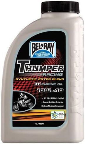 BEL-RAY THUMPER RACING SYNTH ESTER 4T ENGINE OIL 10W-40 (1L), Manufacturer: BEL-RAY, Manufacturer Part Number: 99520-B1LW-AD, Stock Photo - Actual parts may vary. in Saudi Arabia