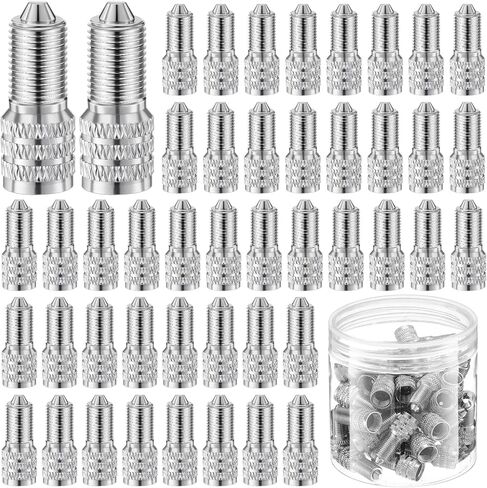 50 Pcs Double Seal Valve Stem Caps with Storage Box Inflate Valve Flow Through Tire Cap Metal Extension Stem Seals for High Pressure Truck Car Van Trailers Boats Rv Semi Bus Tires in Saudi Arabia