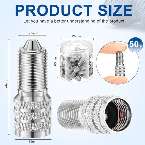 50 Pcs Double Seal Valve Stem Caps with Storage Box Inflate Valve Flow Through Tire Cap Metal Extension Stem Seals for High Pressure Truck Car Van Trailers Boats Rv Semi Bus Tires in Saudi Arabia