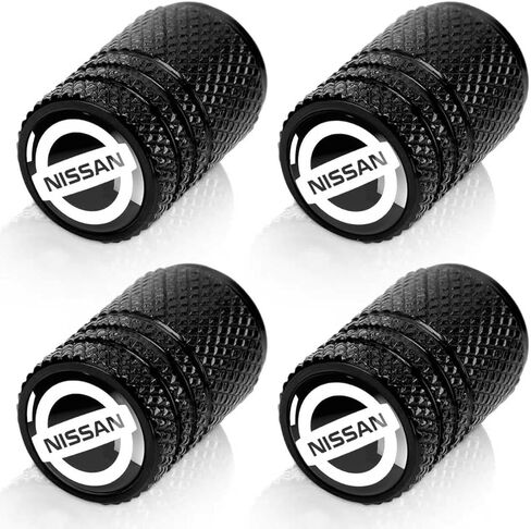 Tire Valve Stem Cap Cover Fit for Nissan Belt O-Ring Seal Corrosion Resistant Tire Valve Caps Car Accessories 4Pc Black in Kuwait