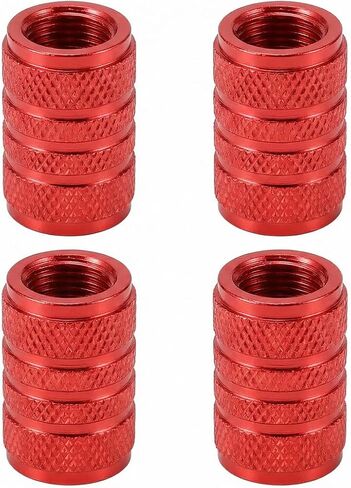 4-Pack Anodized Alloy Tire Valve Caps, Anti-Corrosion (Red) in Kuwait