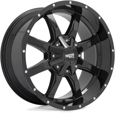 موتو ميتال 18X10 8X6.5 4.56-24 ملم أسود لامع مع شفة مطحونة - MO970810803A24NUS in Kuwait