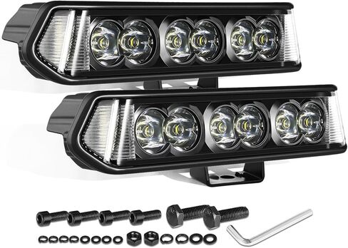 7 Inch Side Shooter CREE LED Light Bars 72W Spot Flood Combo Offroad Driving Lights Single Row LED Pods Fog Light Bumper Lights 2Pcs for Trucks Pickup UTV ATV Motorcycle Dirt Bike in Saudi Arabia