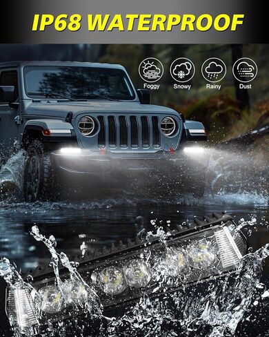 7 Inch Side Shooter CREE LED Light Bars 72W Spot Flood Combo Offroad Driving Lights Single Row LED Pods Fog Light Bumper Lights 2Pcs for Trucks Pickup UTV ATV Motorcycle Dirt Bike in Saudi Arabia