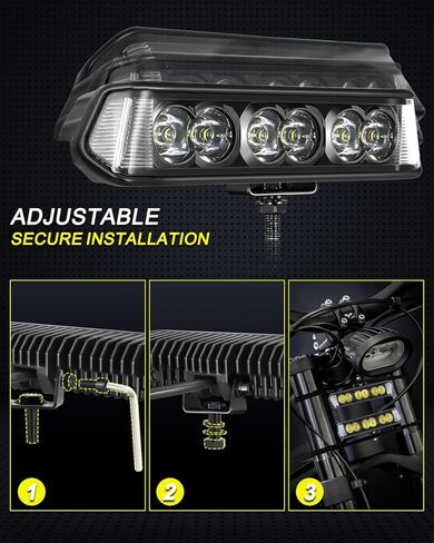 7 Inch Side Shooter CREE LED Light Bars 72W Spot Flood Combo Offroad Driving Lights Single Row LED Pods Fog Light Bumper Lights 2Pcs for Trucks Pickup UTV ATV Motorcycle Dirt Bike in Saudi Arabia