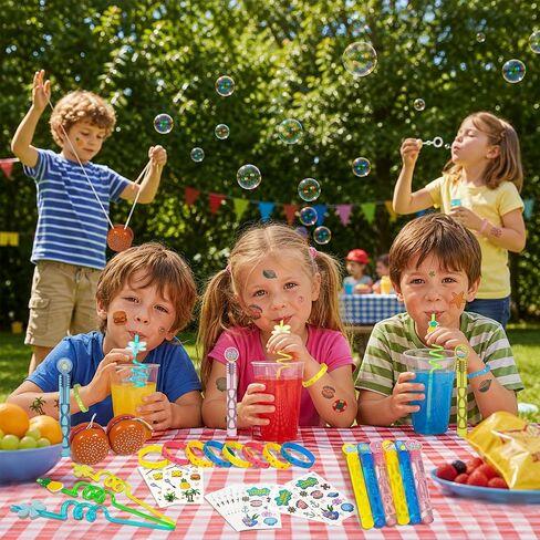 72Pcs Sponge Party Favors, Summer Sea Sponge goodie bags Birthday Decorations including Hamburger Yo Yo Toys Drinking Straws Tattoos Classroom Rewards Pinata Fillers & Gift Bags for Kids in Saudi Arabia