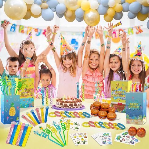 72Pcs Sponge Party Favors, Summer Sea Sponge goodie bags Birthday Decorations including Hamburger Yo Yo Toys Drinking Straws Tattoos Classroom Rewards Pinata Fillers & Gift Bags for Kids in Saudi Arabia