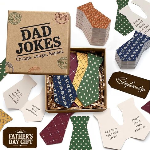 STOFINITY 60 Dad Jokes Cards Box - Funny Fathers Day Dad Gifts from Daughter Son Kids, Dads Birthday Gift Ideas, Funny Christmas Stocking Stuffer for Men, Adults in Kuwait