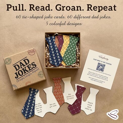 STOFINITY 60 Dad Jokes Cards Box - Funny Fathers Day Dad Gifts from Daughter Son Kids, Dads Birthday Gift Ideas, Funny Christmas Stocking Stuffer for Men, Adults in Kuwait