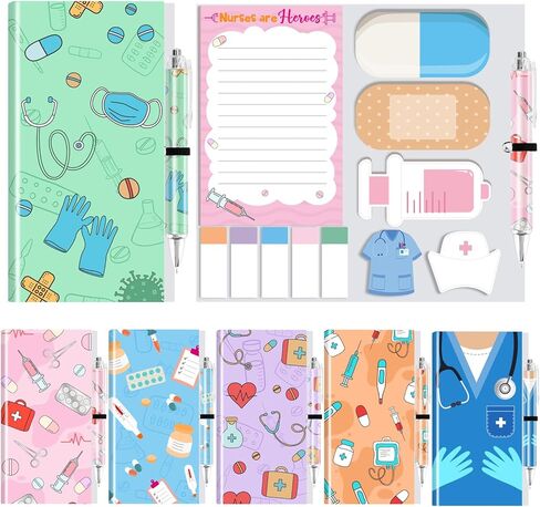 6 Sets CNA Week Gift Bulk Nurse Sticky Notes with Pen Medical Assistant Self-Stick Notes Pads Bundle Writing Memo Pad for CNA Week Gift Nursing Students Graduation Gifts in Saudi Arabia