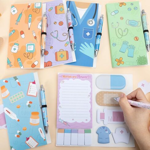 6 Sets CNA Week Gift Bulk Nurse Sticky Notes with Pen Medical Assistant Self-Stick Notes Pads Bundle Writing Memo Pad for CNA Week Gift Nursing Students Graduation Gifts in Saudi Arabia