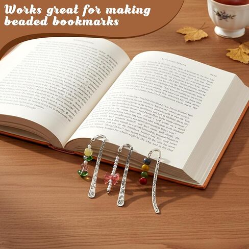 Metal Bookmark Hooks, 30 Pcs Vintage Tibetan Silver Carved Alloy Bookmarks with Loop for DIY Crafting, Tassels & Hairpins, Rust-Free Gift for Readers & Book Lovers, Silver in Saudi Arabia