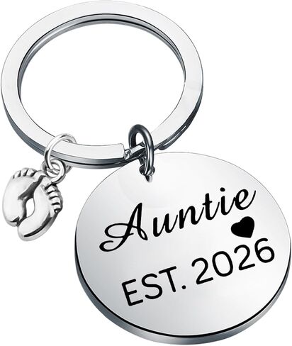 BNQL New Auntie Gifts Keychain Auntie EST 2025 Keychain Auntie Jewelry Gifts for New Auntie First Time Auntie Gifts in Saudi Arabia