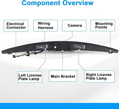 84096555 Rear Trunk Lamp Carrier Trim License Frame Light with Camera Compatible with Chevy Impala 2014-2020 Replace OE# 84096555 22749927 in Saudi Arabia