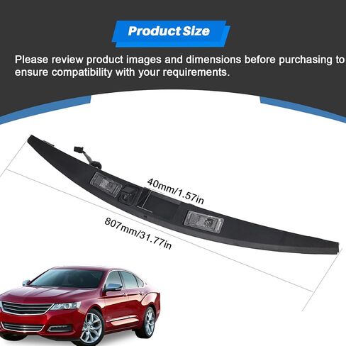 84096555 Rear Trunk Lamp Carrier Trim License Frame Light with Camera Compatible with Chevy Impala 2014-2020 Replace OE# 84096555 22749927 in Saudi Arabia