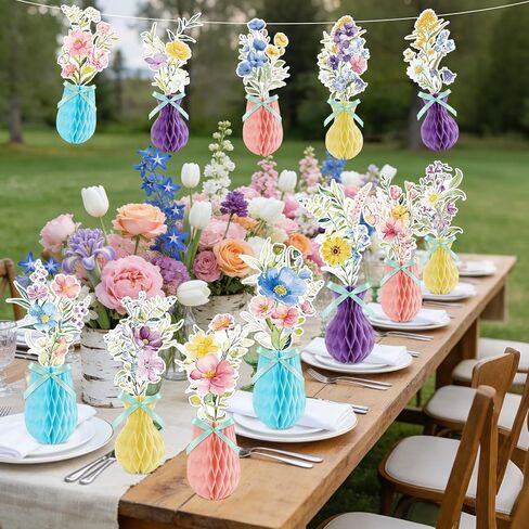 Tarklanda 12 Pcs Wildflower Honeycomb Centerpiece Baby Shower Table Toppers 3D Spring Floral Party Table Centerpieces Decoration for Tea Time Bridal Shower Birthday Wedding Supplies in Saudi Arabia