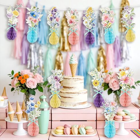 Tarklanda 12 Pcs Wildflower Honeycomb Centerpiece Baby Shower Table Toppers 3D Spring Floral Party Table Centerpieces Decoration for Tea Time Bridal Shower Birthday Wedding Supplies in Saudi Arabia